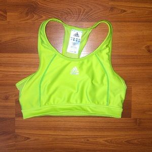adidas techfit neon sports racerback bra